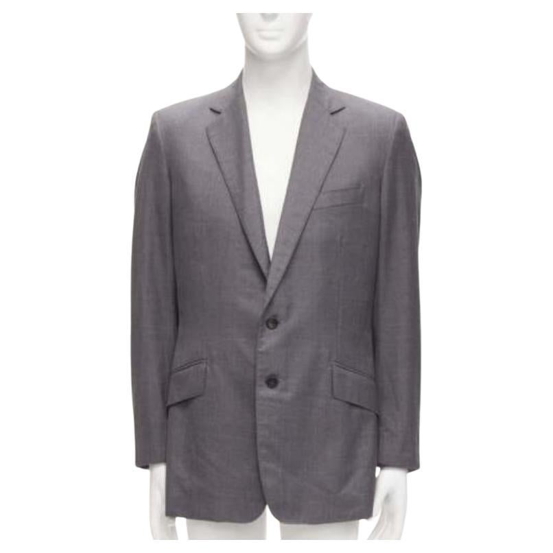 KILGOUR Saville Row, giacca blazer in lana vergine grigia con fodera rosa UK38 M.