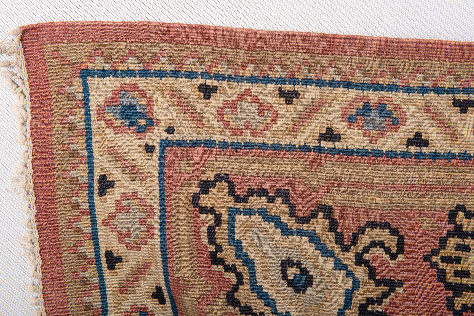 Hand-Woven Large Kilim Bessarabia with Pale Colors For Sale