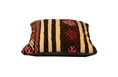 Cojín Kilim Tejido a Mano Cojín de Lana Oriental Marrón Rosa