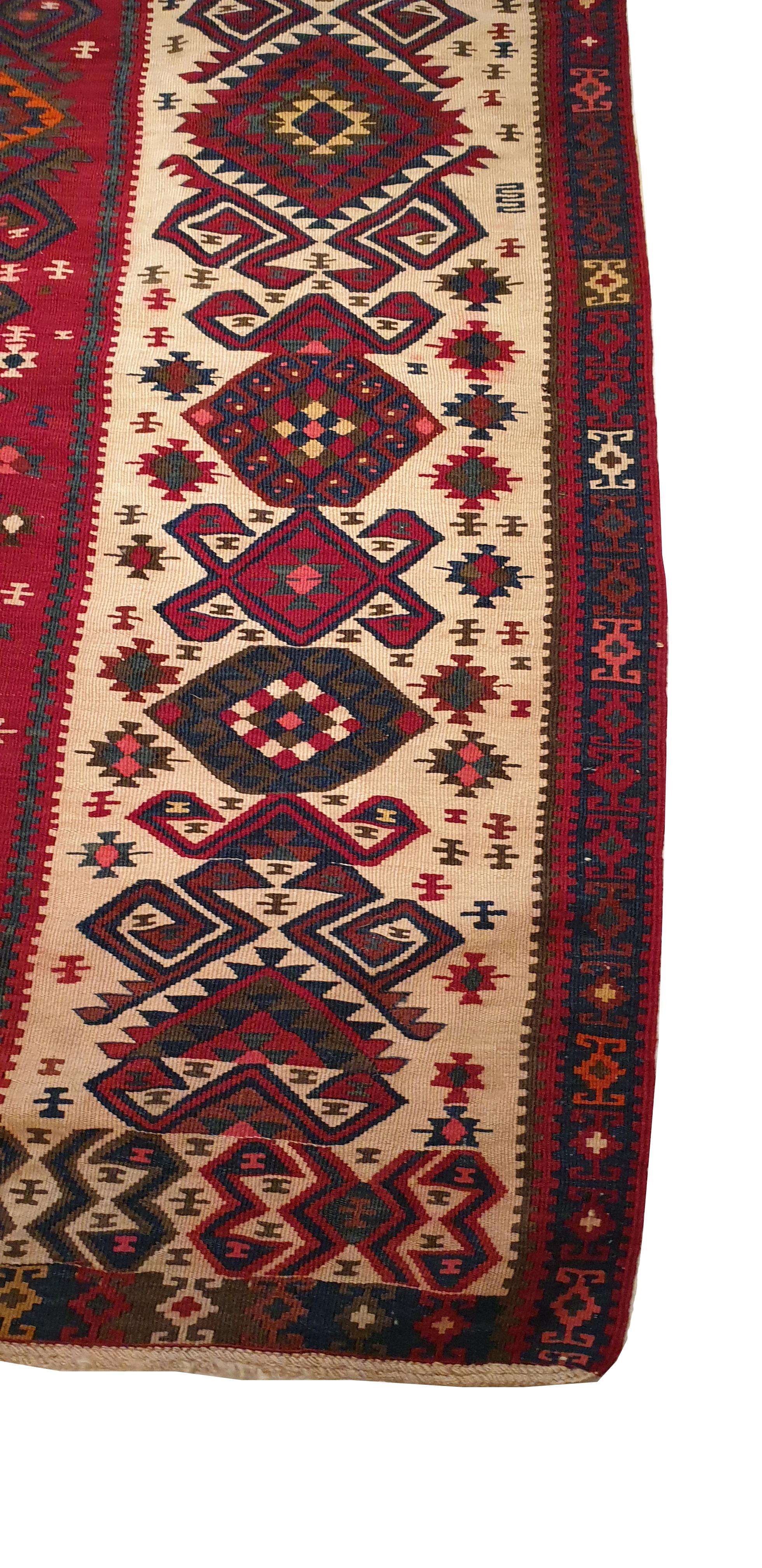 846 - Kelim Außergewöhnlicher „Van“ aus türkischer Wolle, 20. Jahrhundert (Turkestan) im Angebot