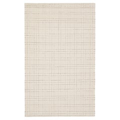 Kilim Flatweave Modern Wool Rug In Beige With Geometric Pattern By Apadana