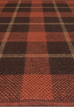 Kilim Geometric Checkered Wool Rug "Terracotta Grid" by Doris Leslie Blau