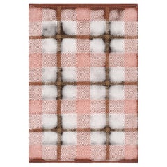 Kilim Geometric Checkered Wool Rug "Terracotta Grid" by Doris Leslie Blau