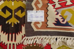 Large Turkish Kilim Rug, Hand-Woven Wool, Pastel Colors, Circa 1970
