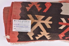 Large Turkish Kilim Rug, Hand-Woven Wool, Mid-20th Century, 1966