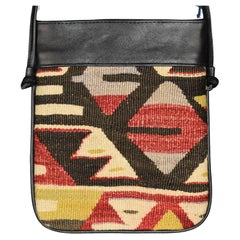 Kilim & Leather Crossbody Bag, L