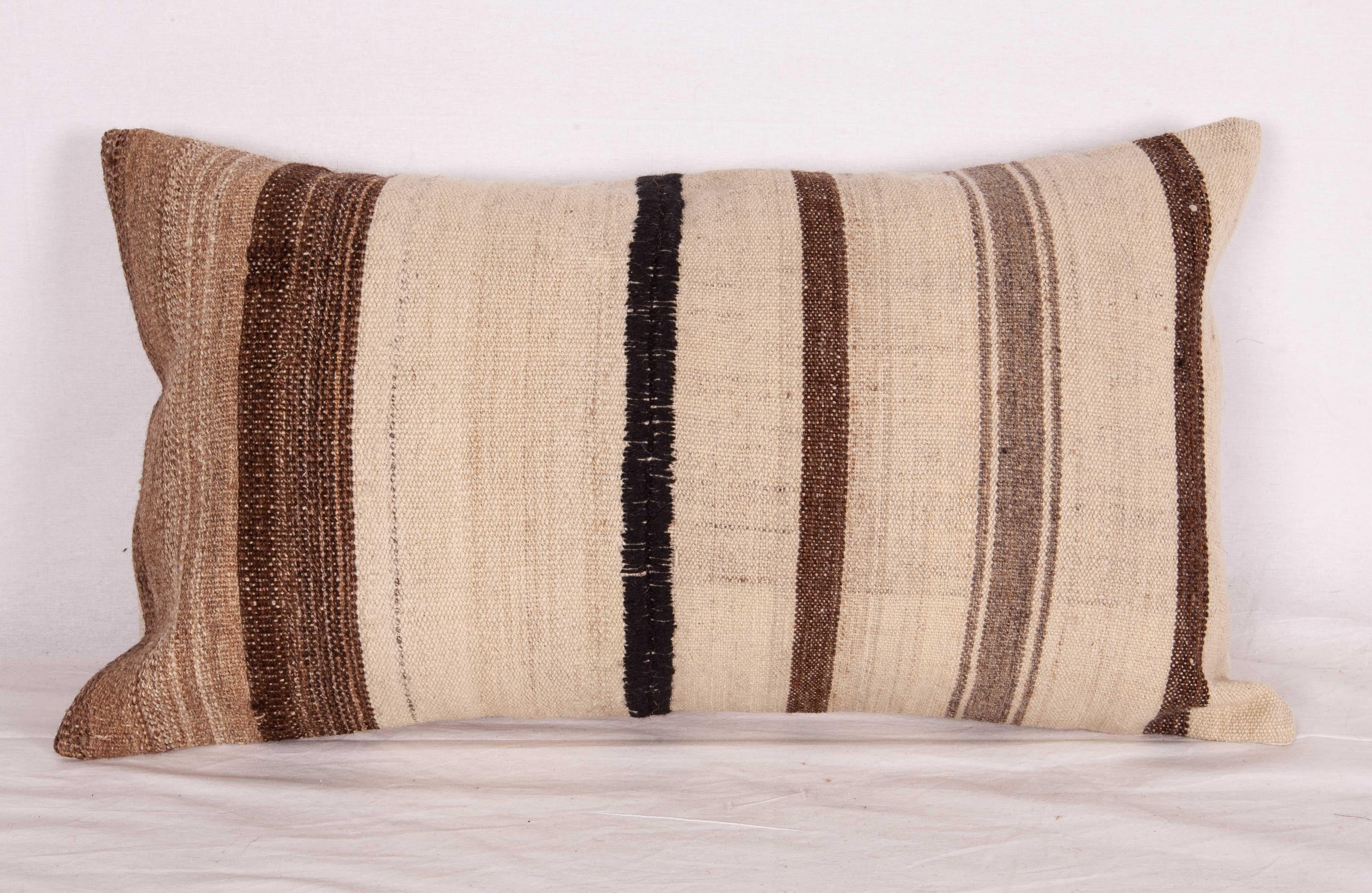 Turkish Kilim Pillow Cases Fashioned from a Vintage Neutral Kilim, Mid-20th Century