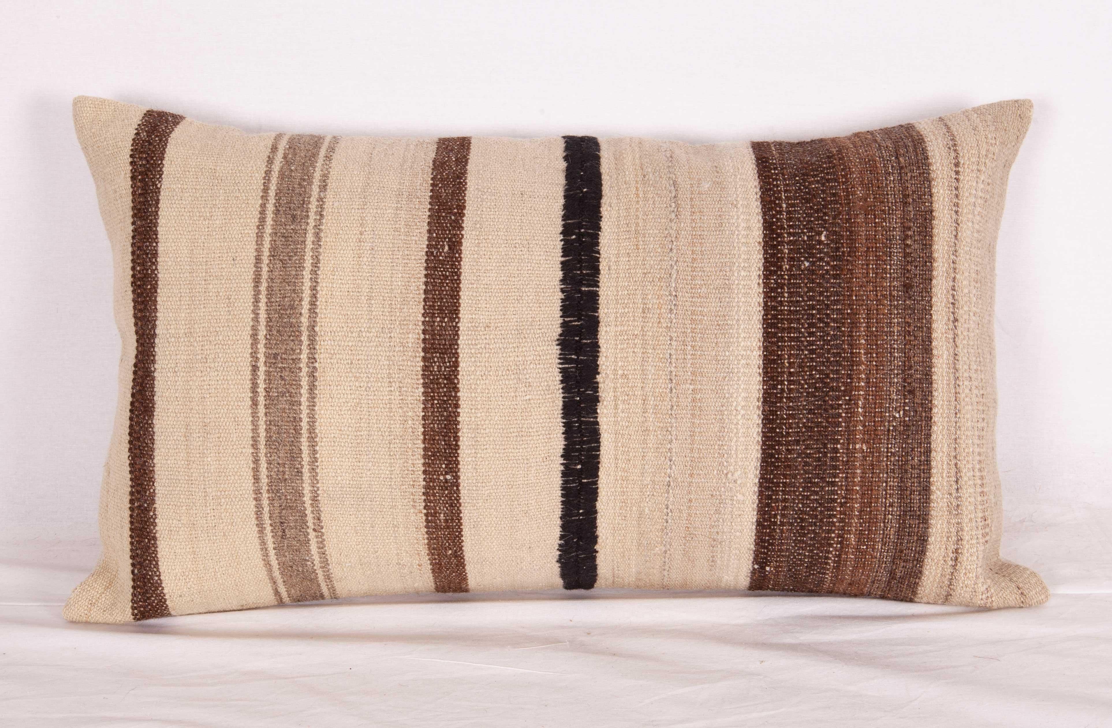 Hand-Woven Kilim Pillow Cases Fashioned from a Vintage Neutral Kilim, Mid-20th Century