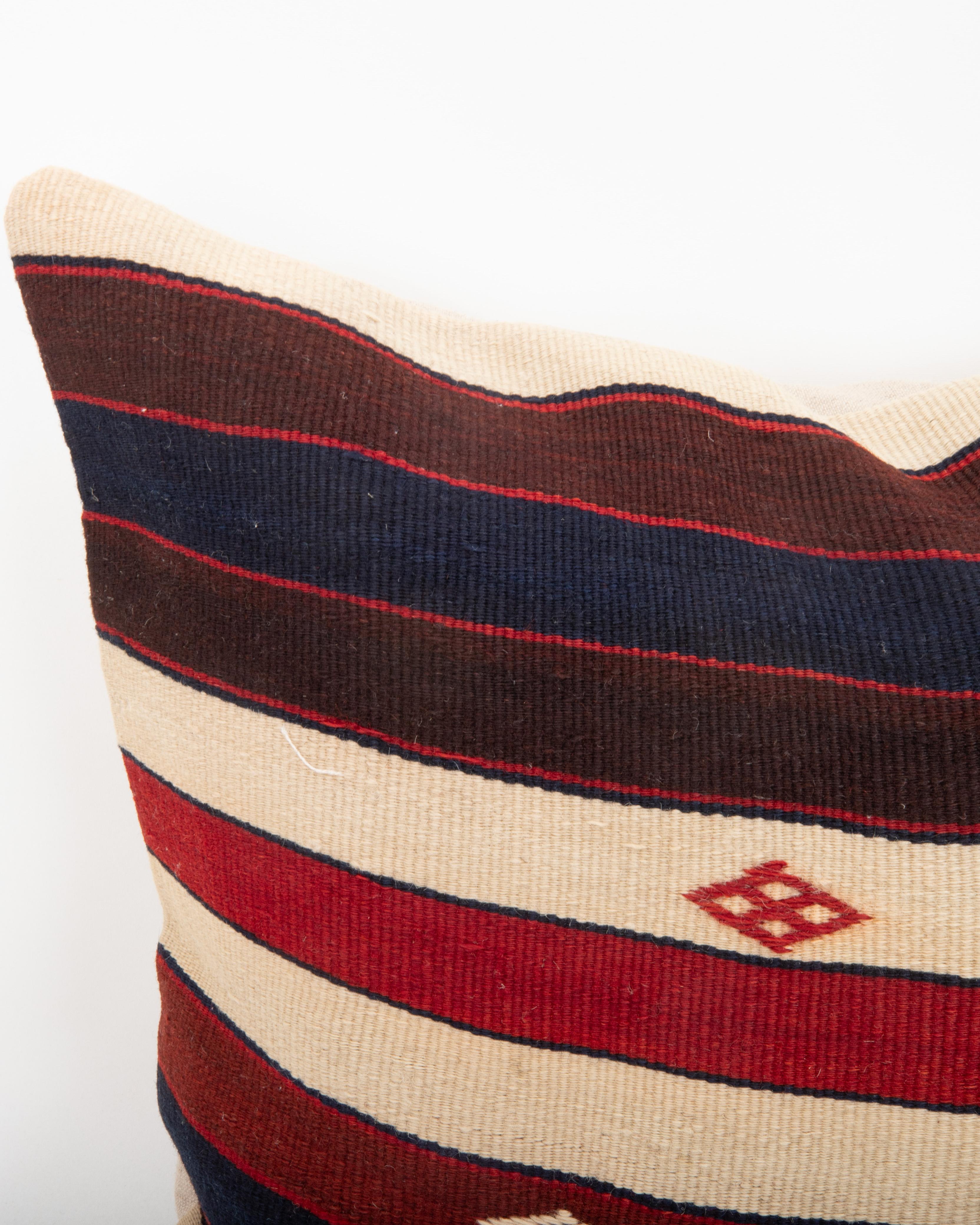 Turkish Kilim Pillowcase made from a 19th C. Eastern Anatolian kilim Fragment For Sale