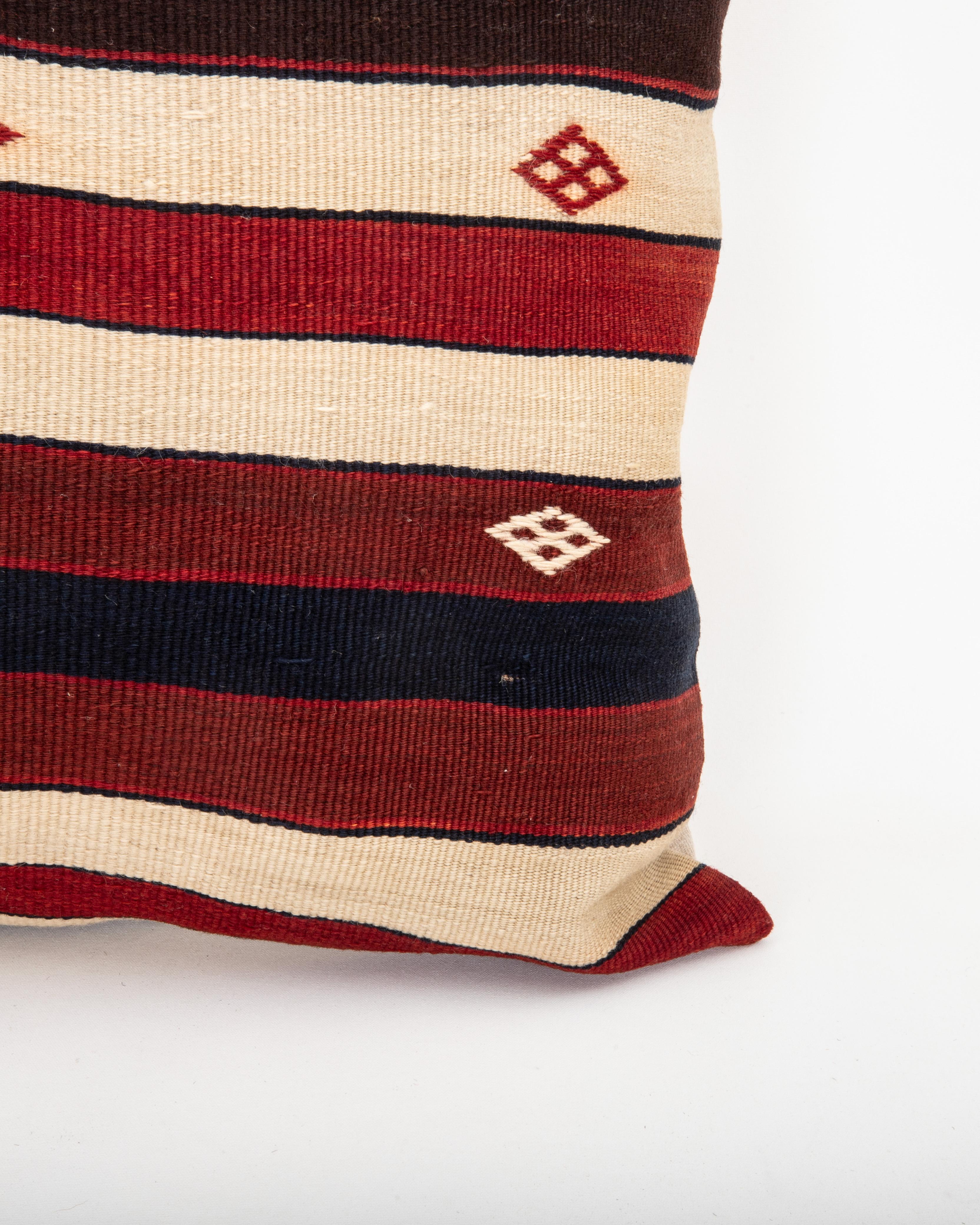 Hand-Woven Kilim Pillowcase made from a 19th C. Eastern Anatolian kilim Fragment For Sale