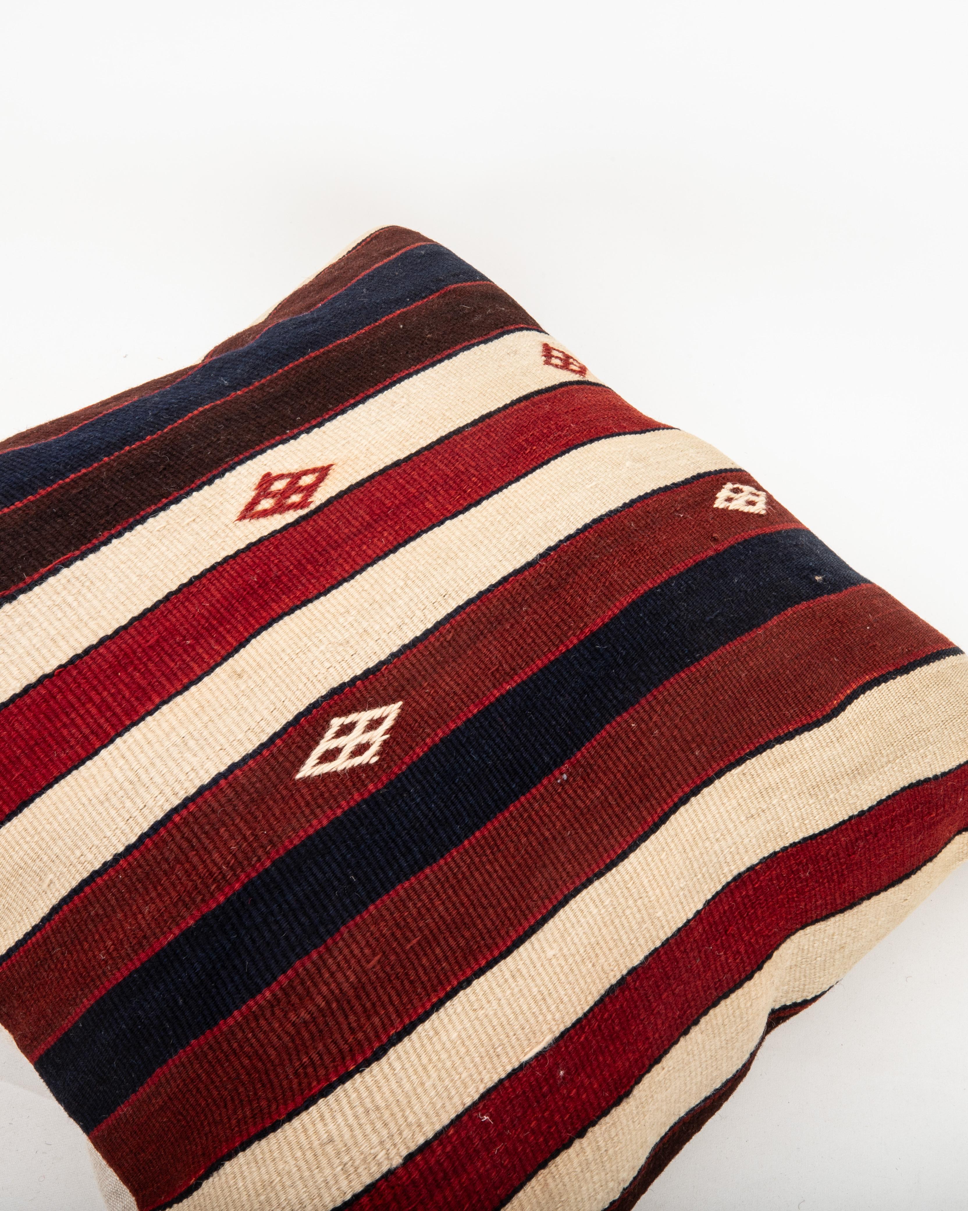 19th Century Kilim Pillowcase made from a 19th C. Eastern Anatolian kilim Fragment For Sale