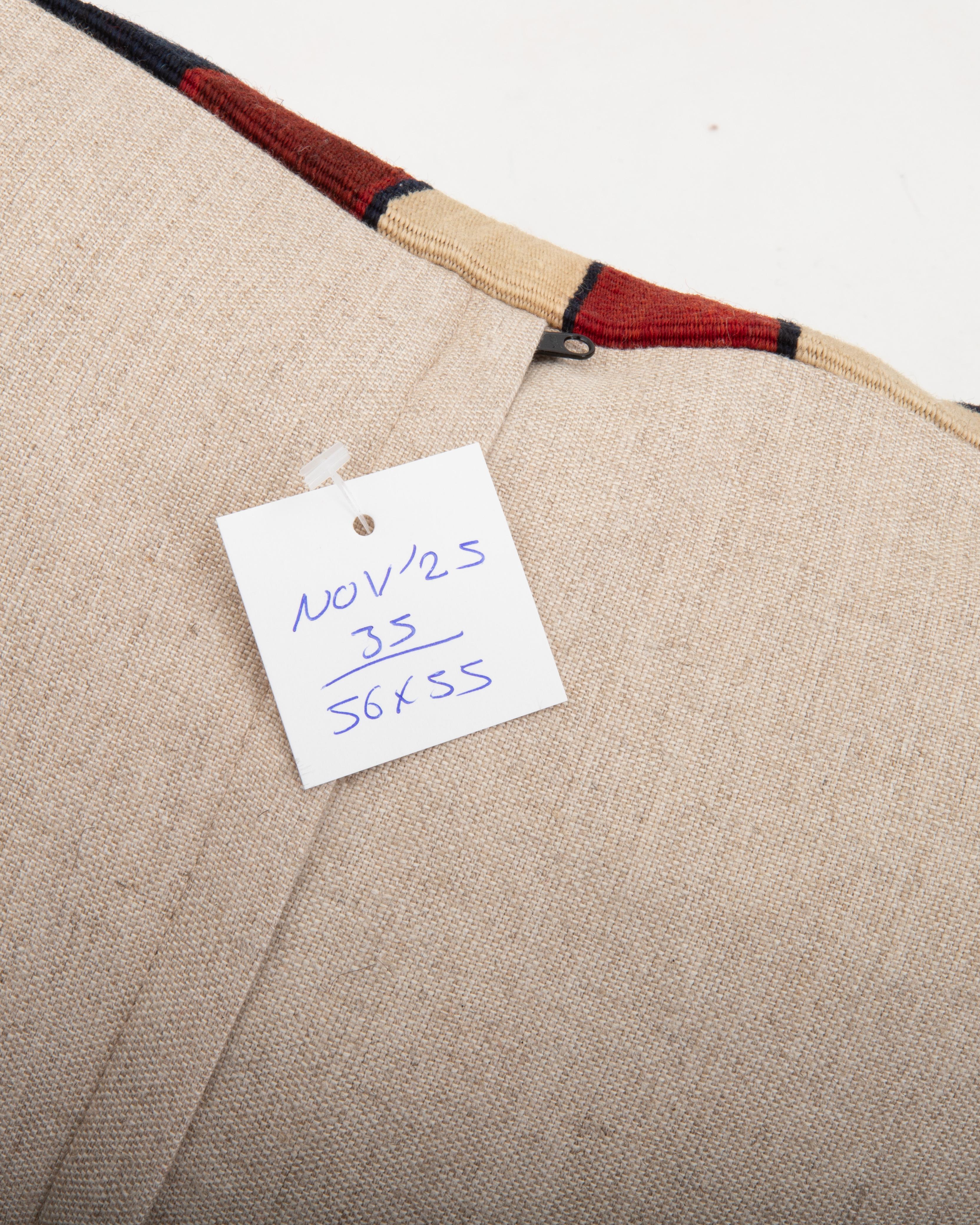 Wool Kilim Pillowcase made from a 19th C. Eastern Anatolian kilim Fragment For Sale