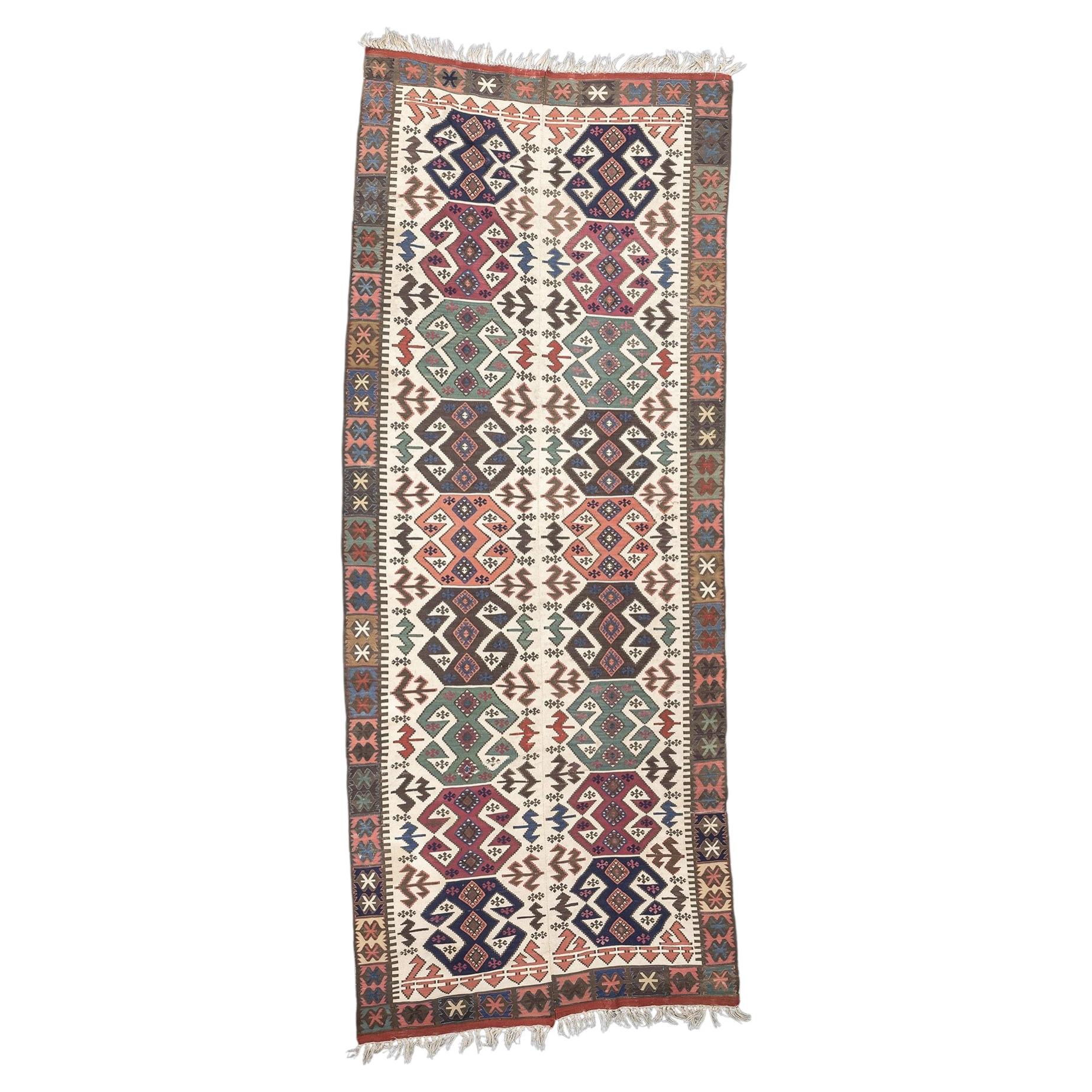 Kilim Rug Anatolian Geometric For Sale