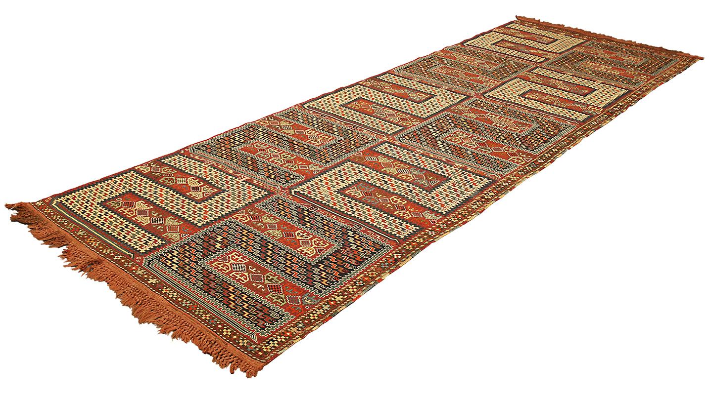 Kilim-Teppich Kaukasischer Sileh-Drache-Design (Spätes 19. Jahrhundert) im Angebot