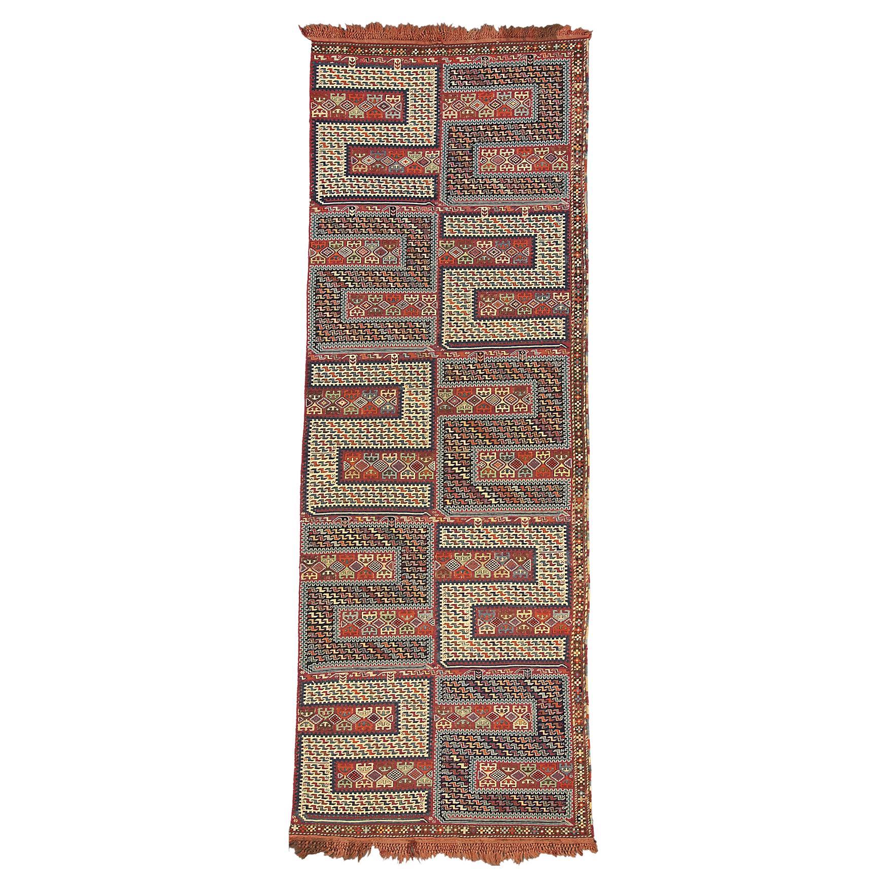 Kilim Rug Caucasian Sileh Dragon Design