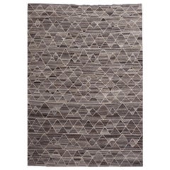 17 x 12 ft Tapis Kilim Design Moderne Neutres Gris Marron Style Scandinave Tapis