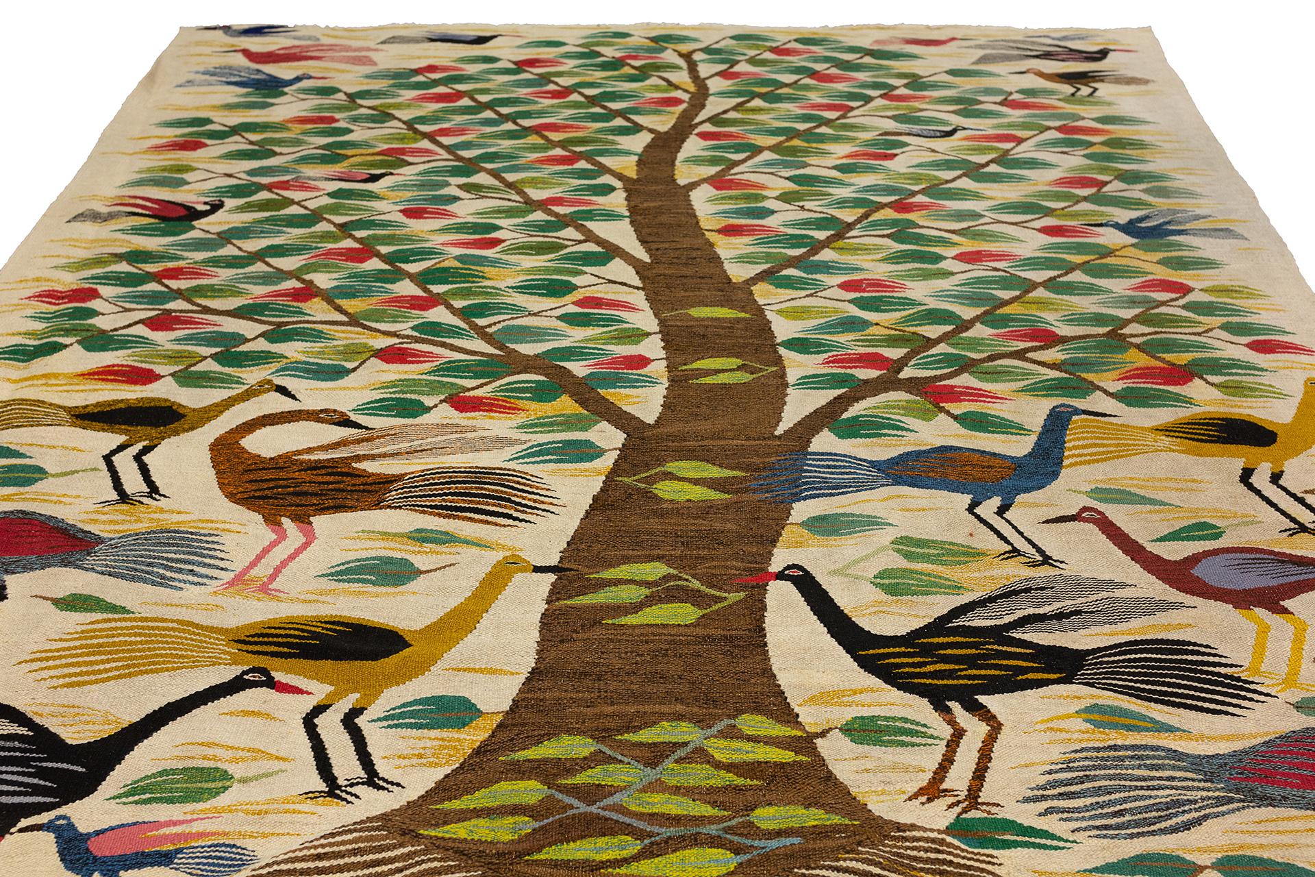 This vibrant Egyptian Kilim, measuring 236 x 178 cm (7' 8