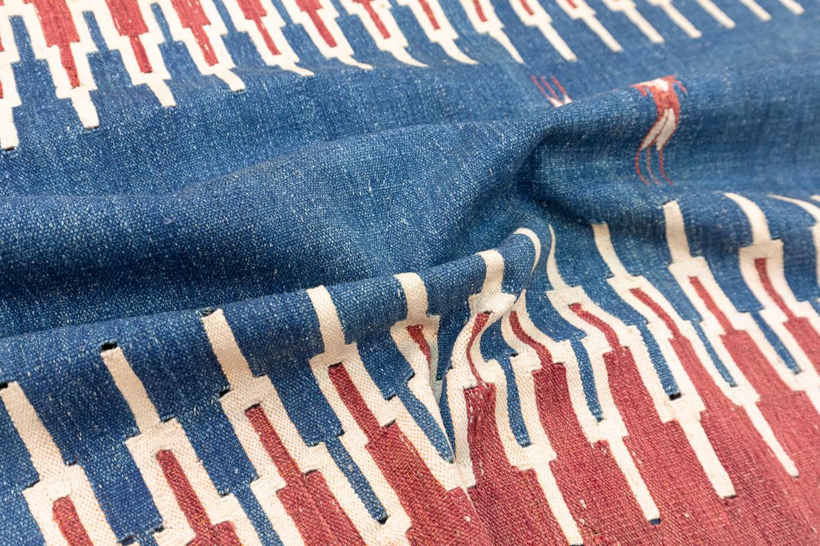 Kilim-Teppich Flachgewebe Soft Blue (Spätes 19. Jahrhundert) im Angebot