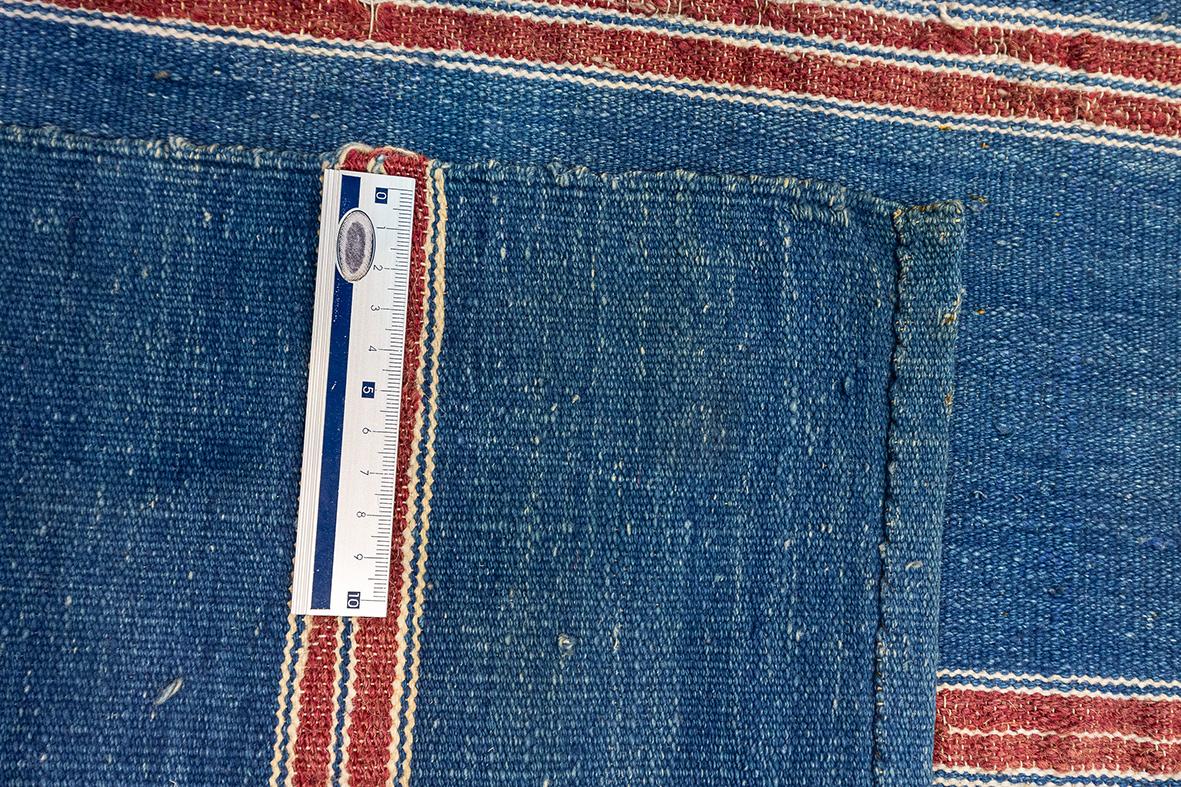 Kilim-Teppich Flachgewebe Soft Blue (Wolle) im Angebot