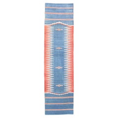 Kilim Rug Flat-weave Soft Blue