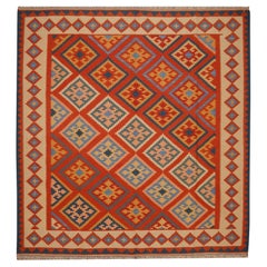 Alfombra kilim tejida a mano alfombra de diseño tribal con vibrantes colores de tinte natural