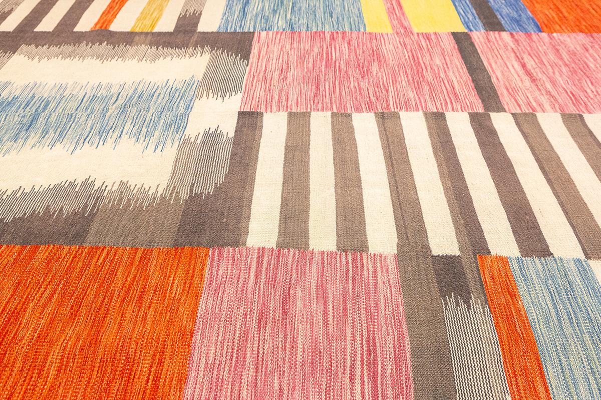 Kelim-Teppich mit Harlekin-Design, farbenfroh (Afghanisch) im Angebot