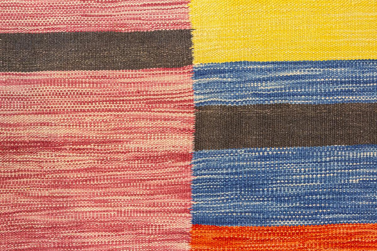 Kelim-Teppich mit Harlekin-Design, farbenfroh (Wolle) im Angebot