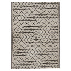 Kilim Rugs Scandinavian Abstract Geometric Kilim Wool Modern Rugs Black/ White