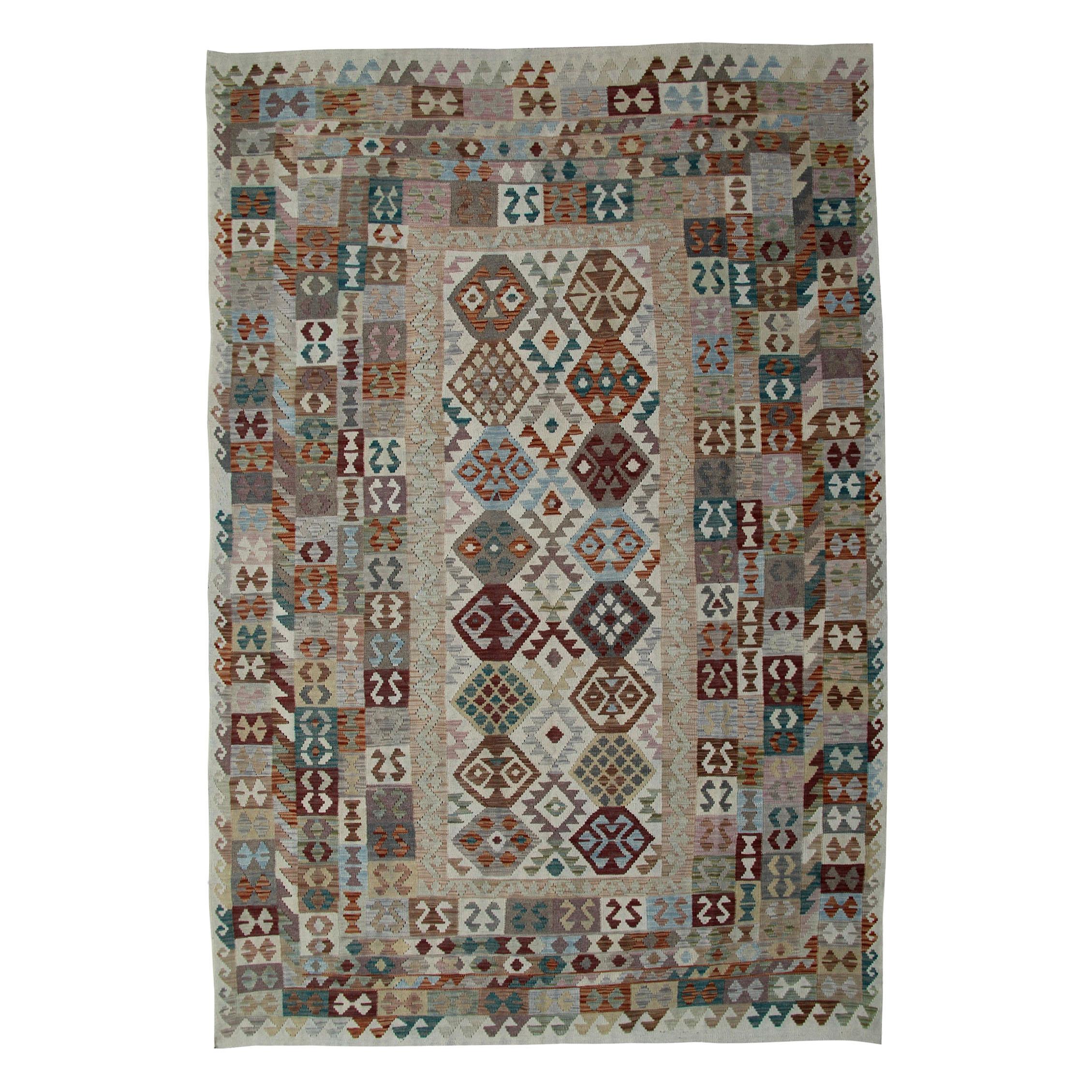 Kilim Rugs Primitive Multicolored Traditional Rugs Carpet from