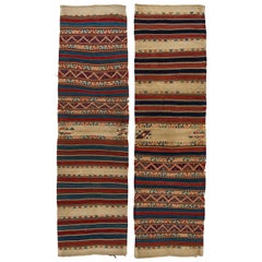 Antique Kilim Shahasavan or Kurdestan Rare Pair Runners