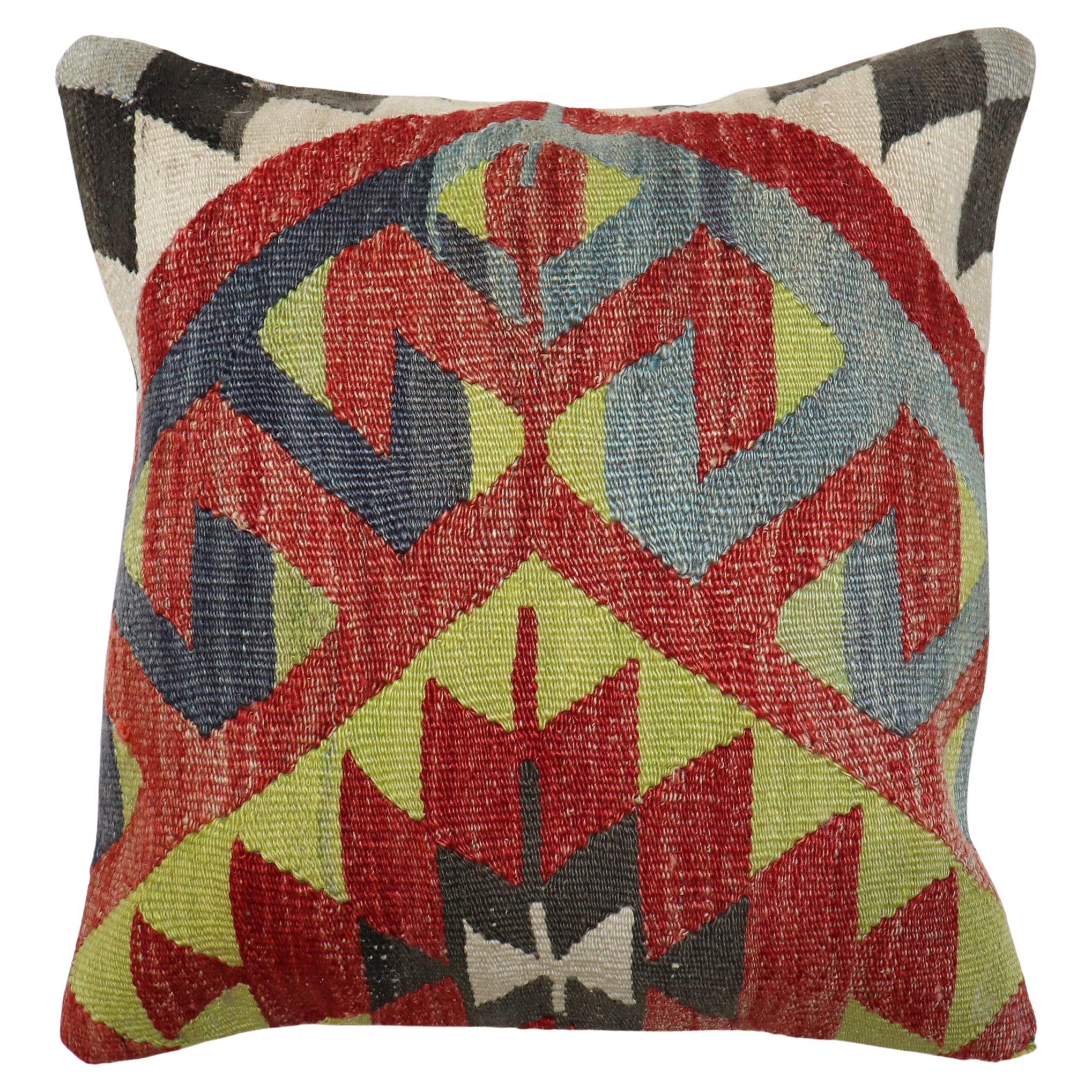 Kilim Square Rug Pillow For Sale