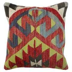 Vintage Kilim Square Rug Pillow