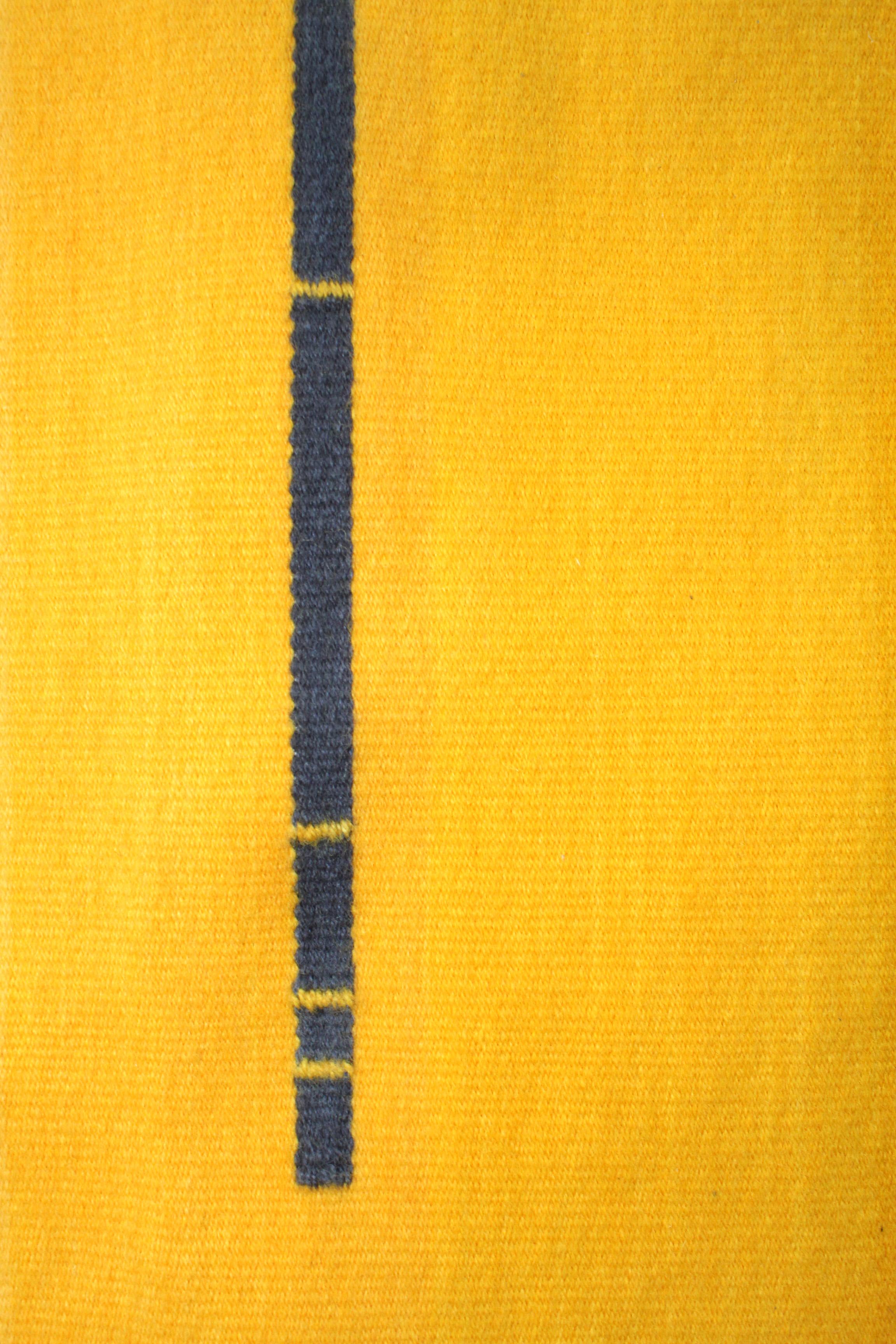 Modern Yellow and Grey Toned Wool Handwoven Rug Kilim or Tapestry