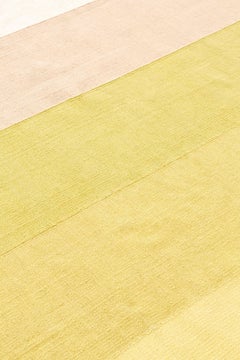 Kilim Technique Diamond Small Rug in Pink-Yellow by Charlotte Lancelot