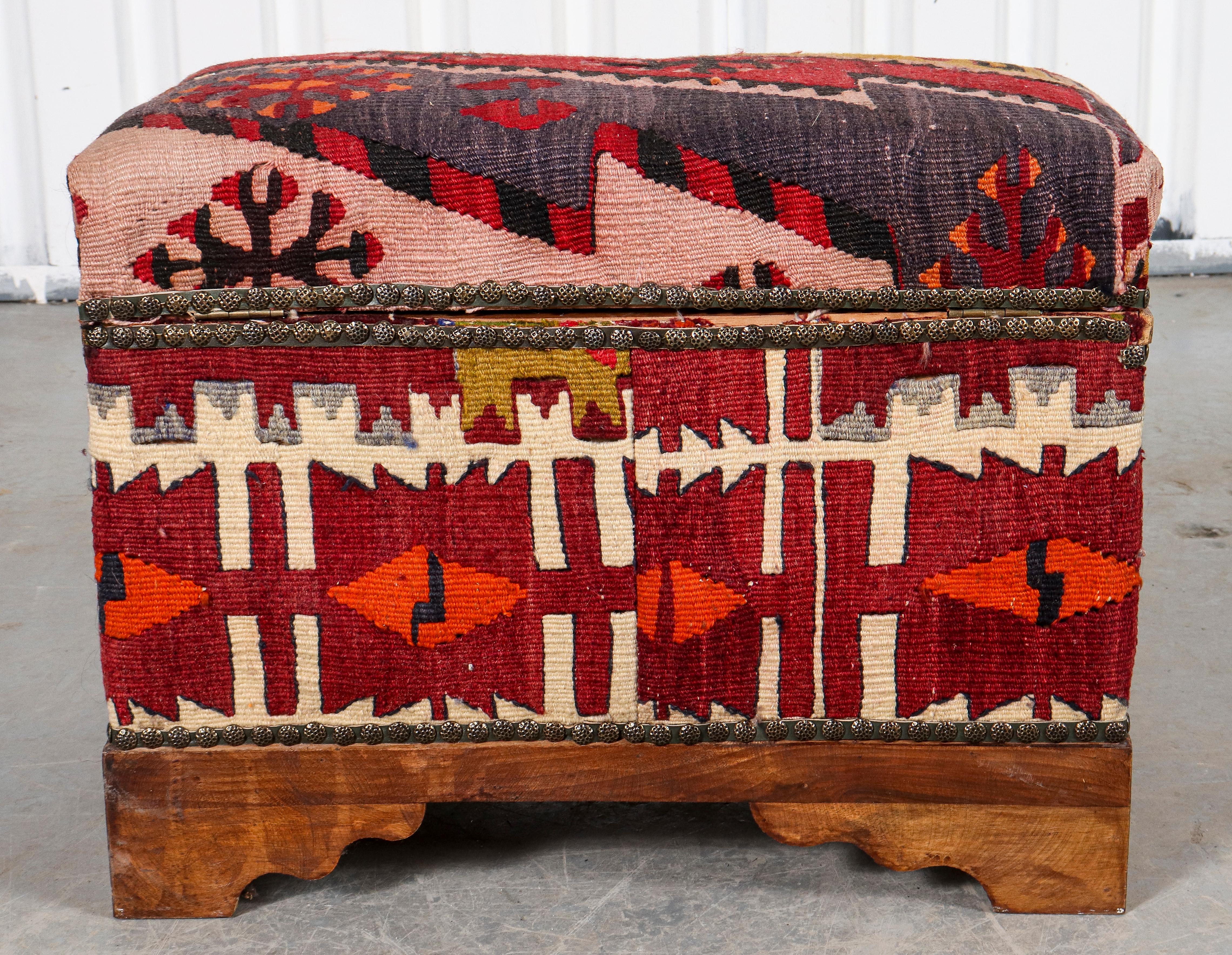 kilim storage bench