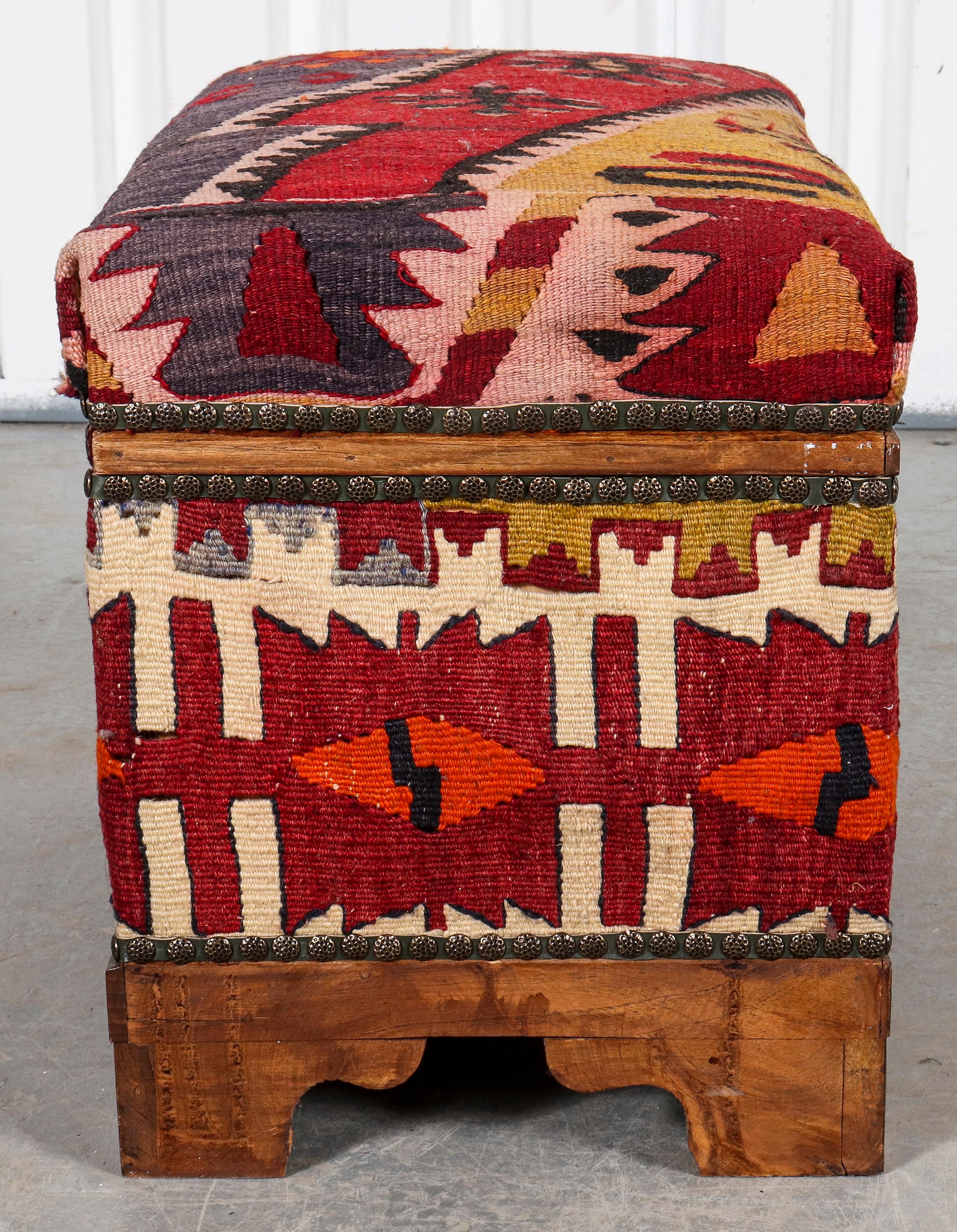 kilim covered bench