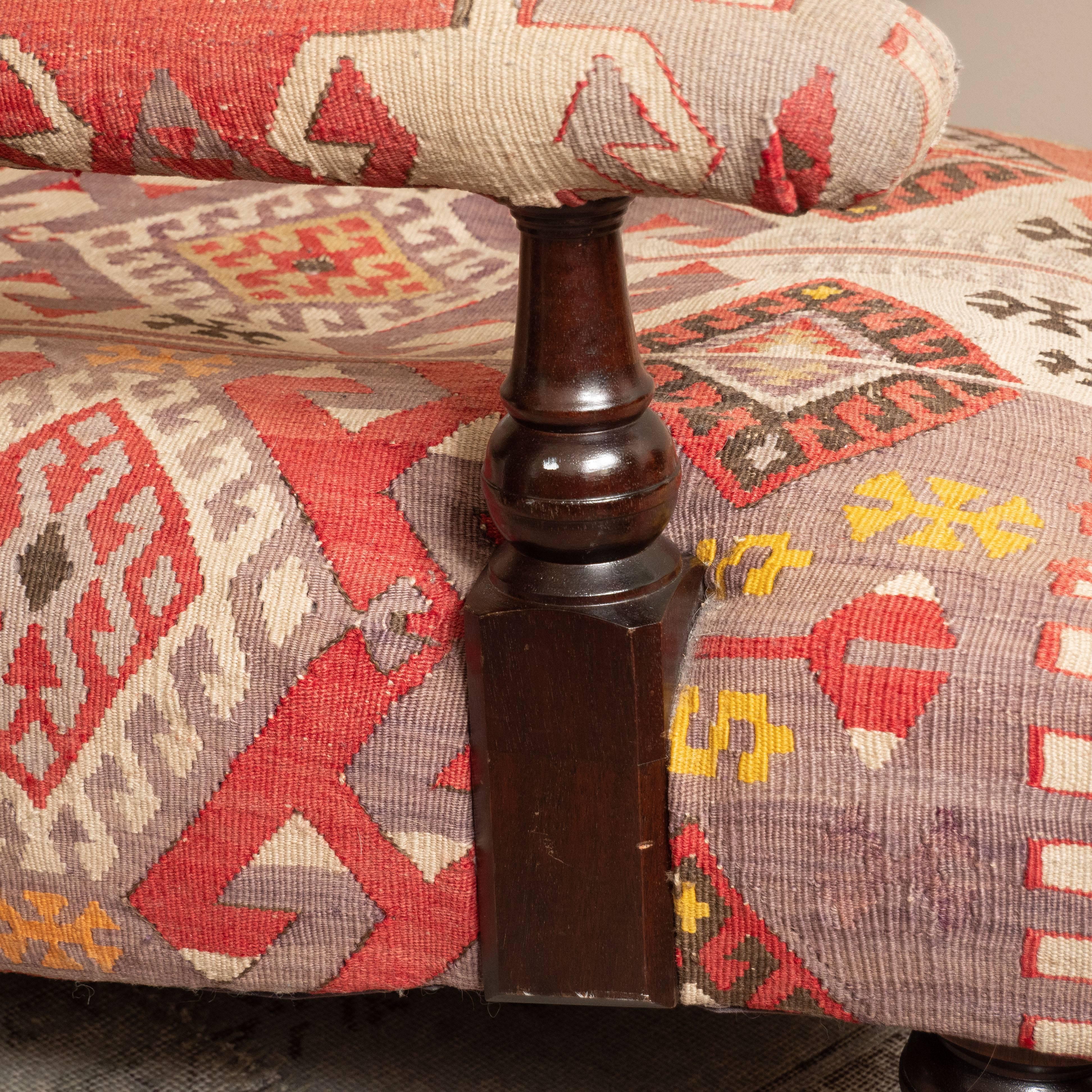 Kilim-Upholstered George Smith Style Armchair, Late 20th Century 3