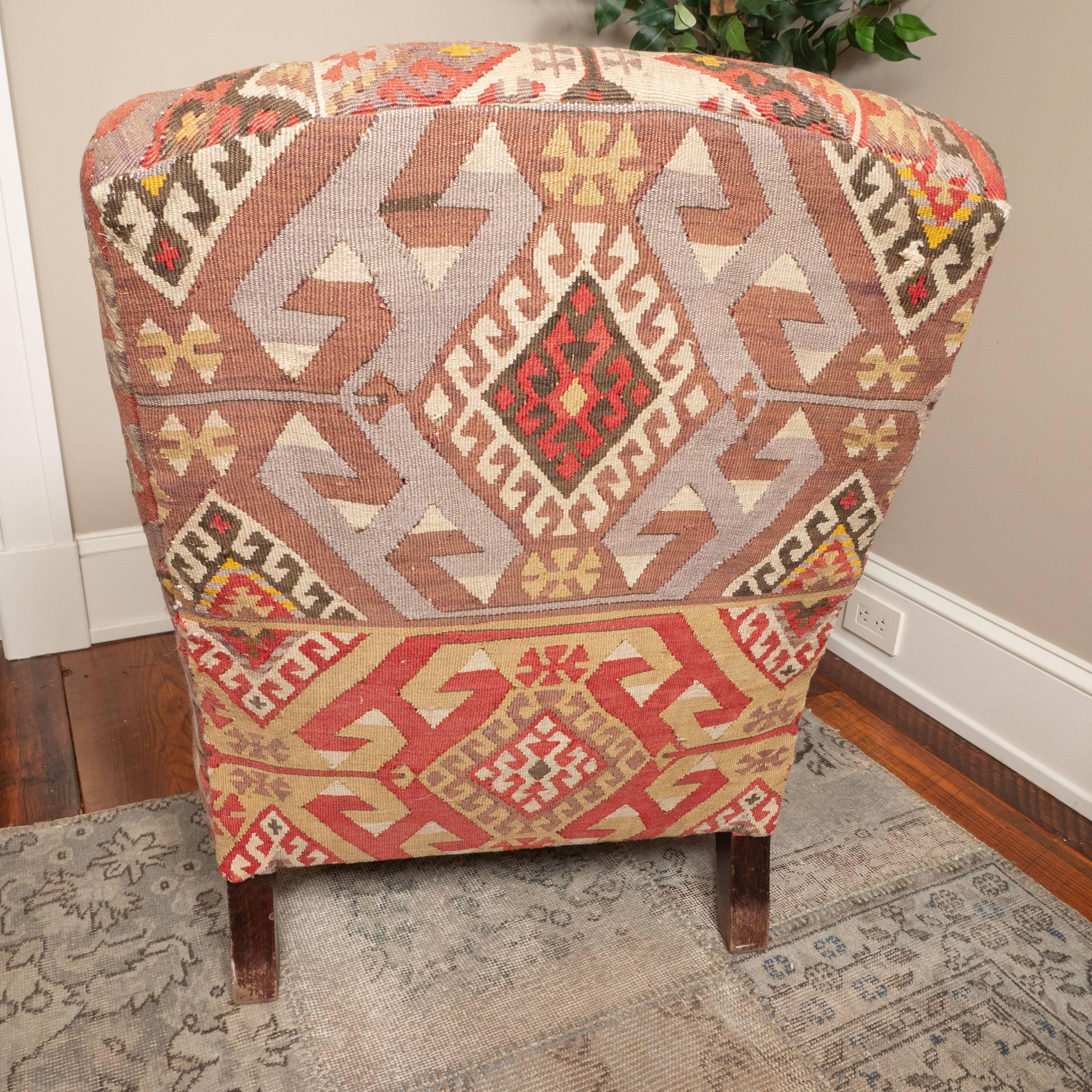 Kilim-Upholstered George Smith Style Armchair, Late 20th Century 4