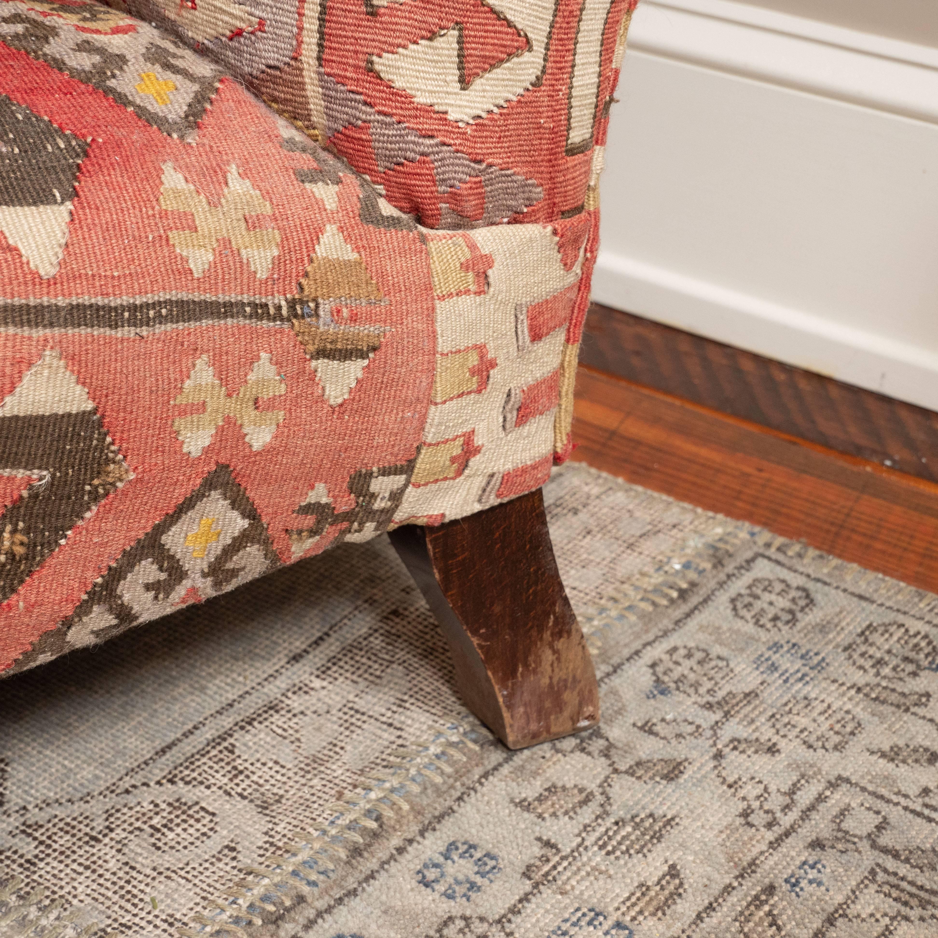 Kilim-Upholstered George Smith Style Armchair, Late 20th Century 8