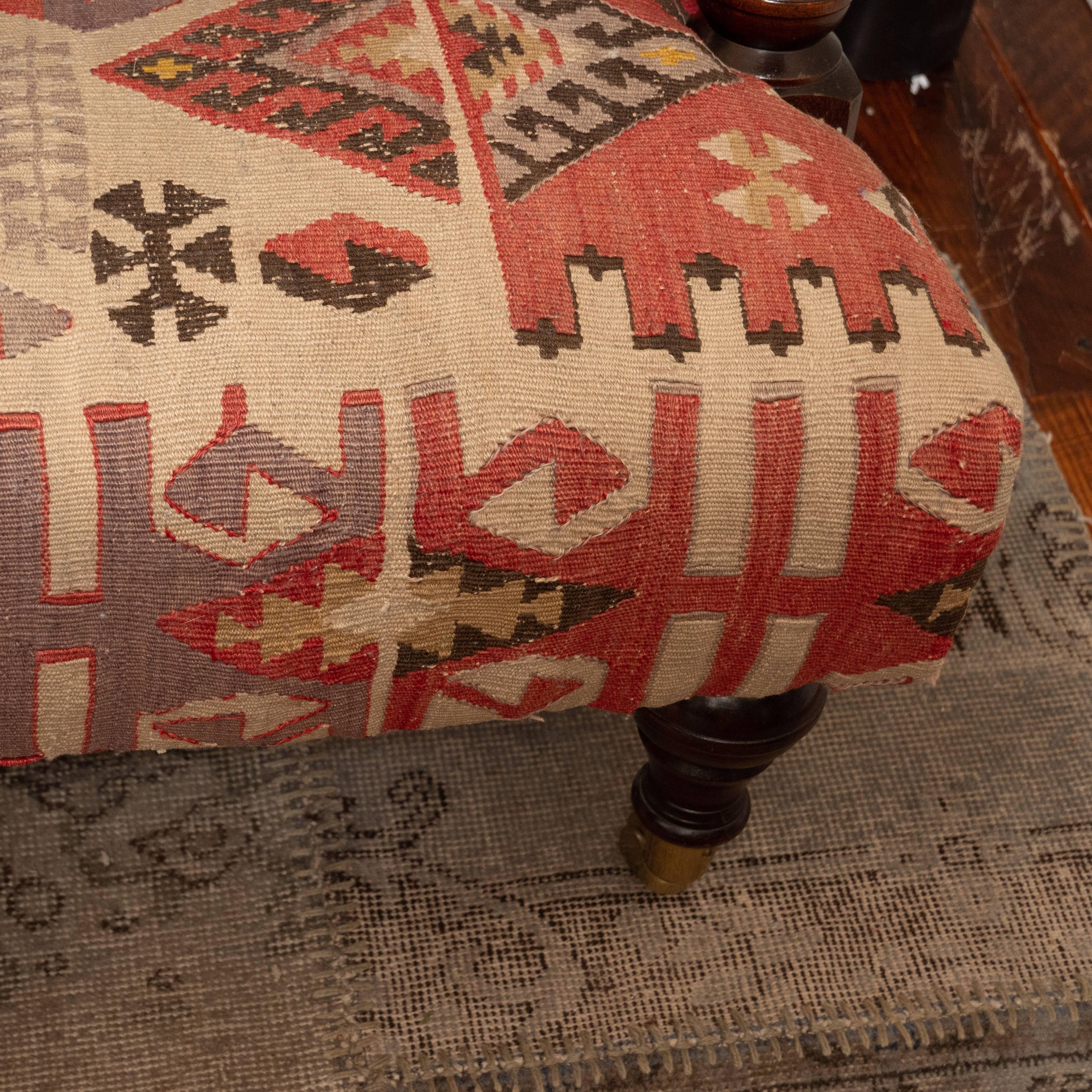 Kilim-Upholstered George Smith Style Armchair, Late 20th Century 1