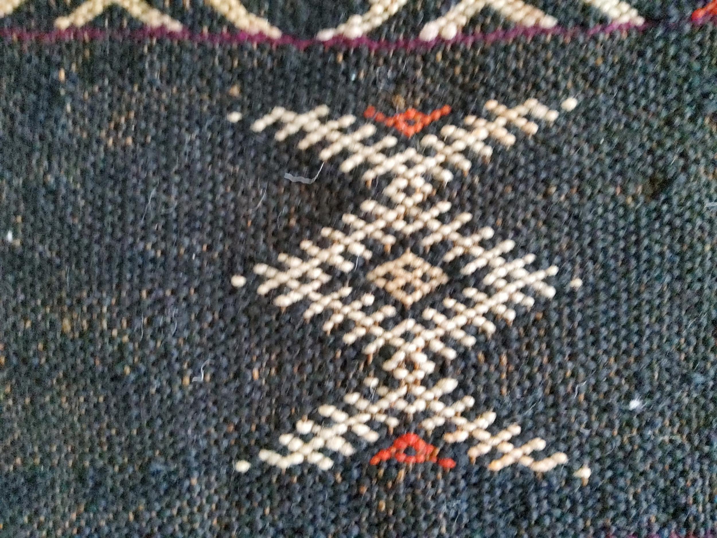 Kilim Vintage Tappeto Berbero Marocchino Manufatto in Lana Multicolore Naturale in vendita 3