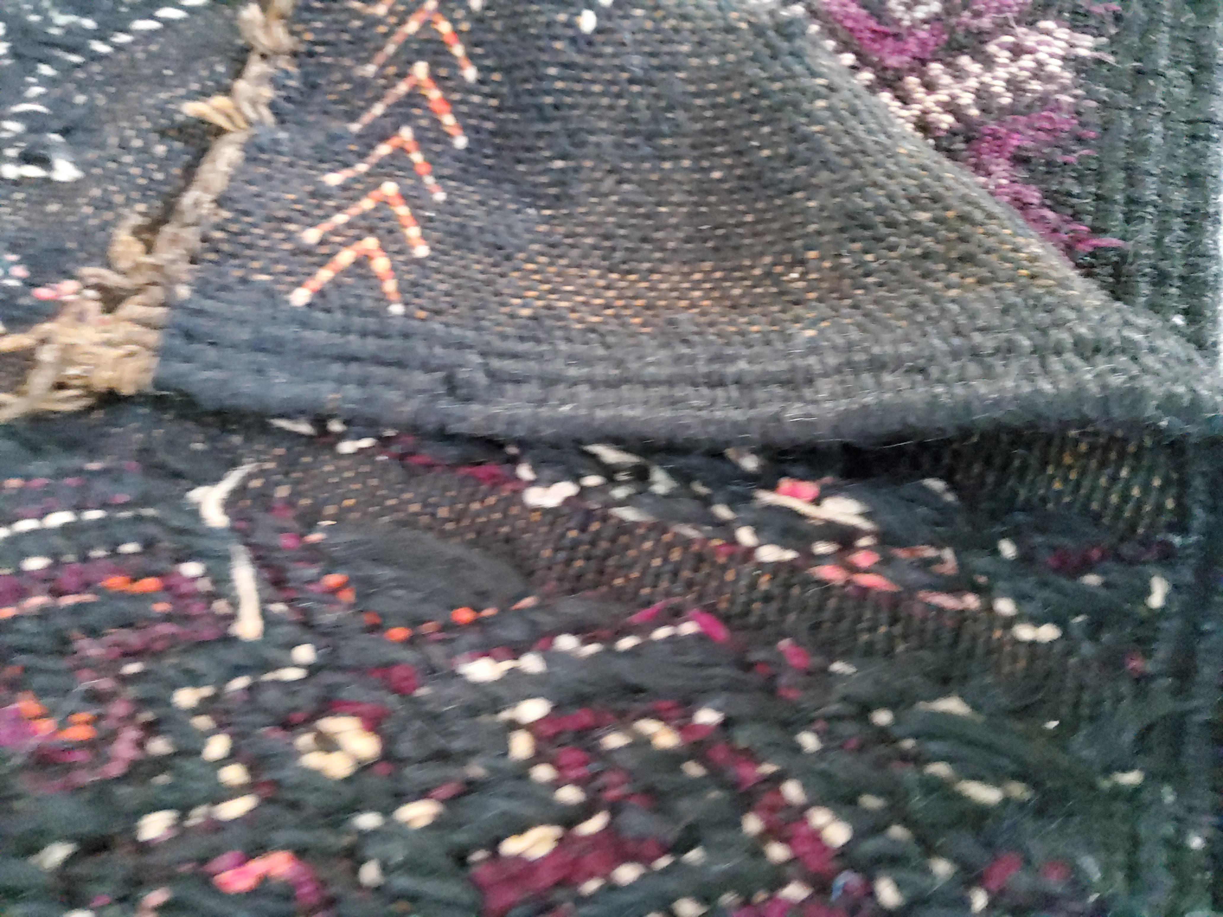 Kilim Vintage Tappeto Berbero Marocchino Manufatto in Lana Multicolore Naturale in vendita 1