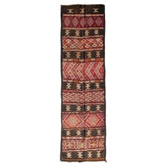Kilim Vintage Moroccan Berber Rug Handmade in Multicolored Wool Natural