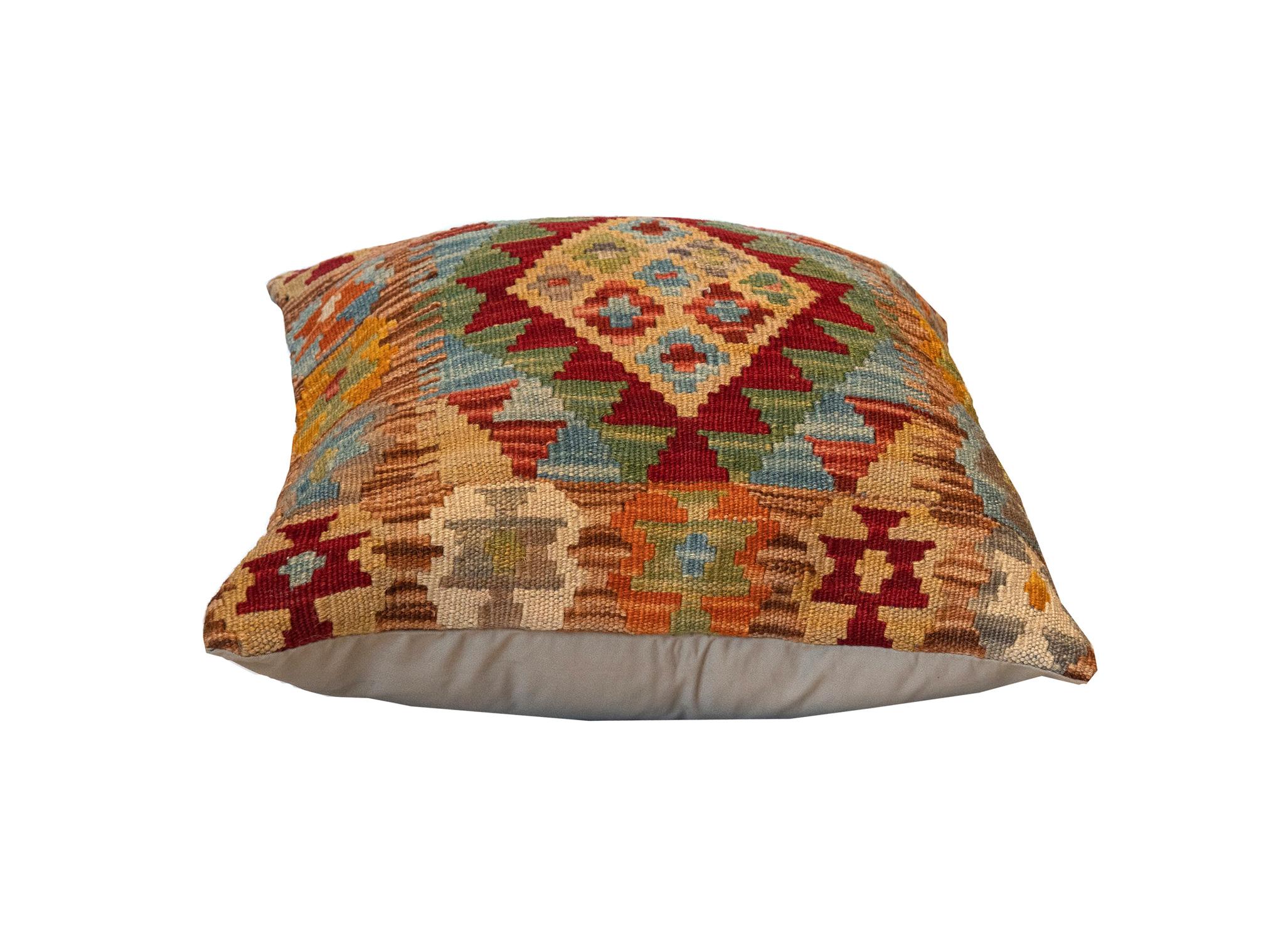 Rustic Kilims Wool Cushion Cover, Handmade Oriental Scatter Pillow Case