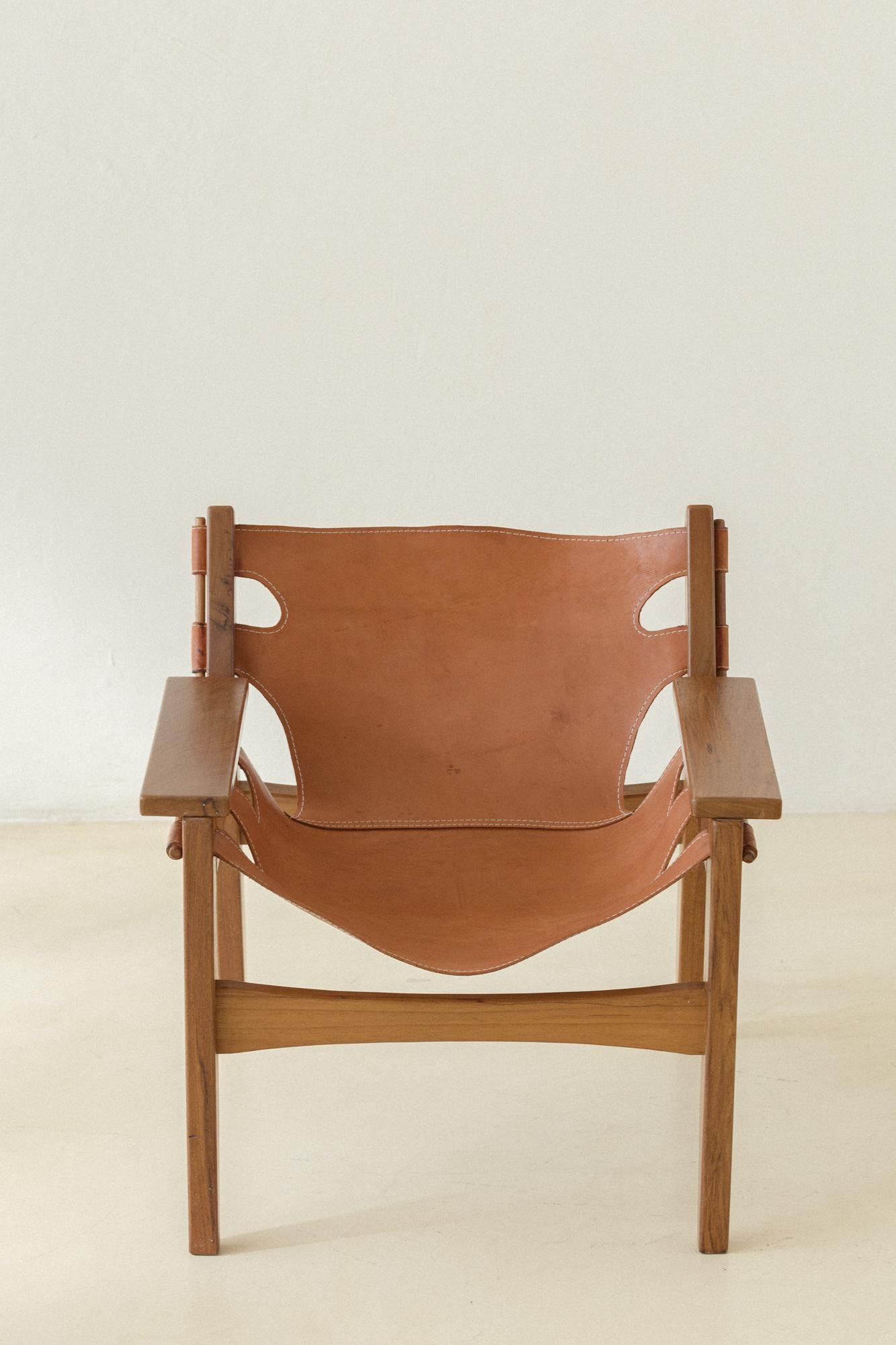 Cuir Fauteuil brésilien du milieu du siècle « Kilin » de Sergio Rodrigues, 1973 en vente