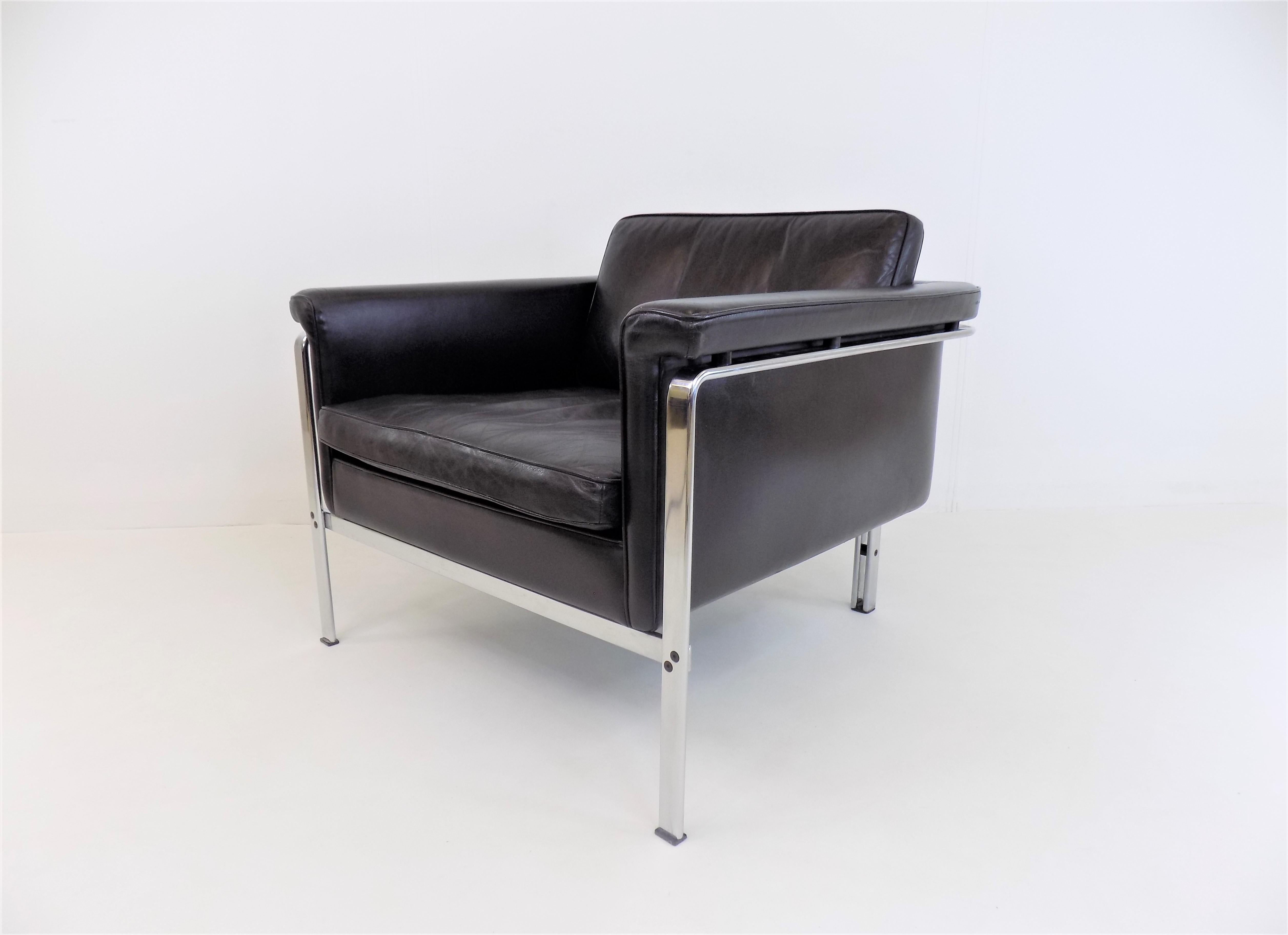 Mid-Century Modern Kill 6911 leather chair black by Horst Brüning