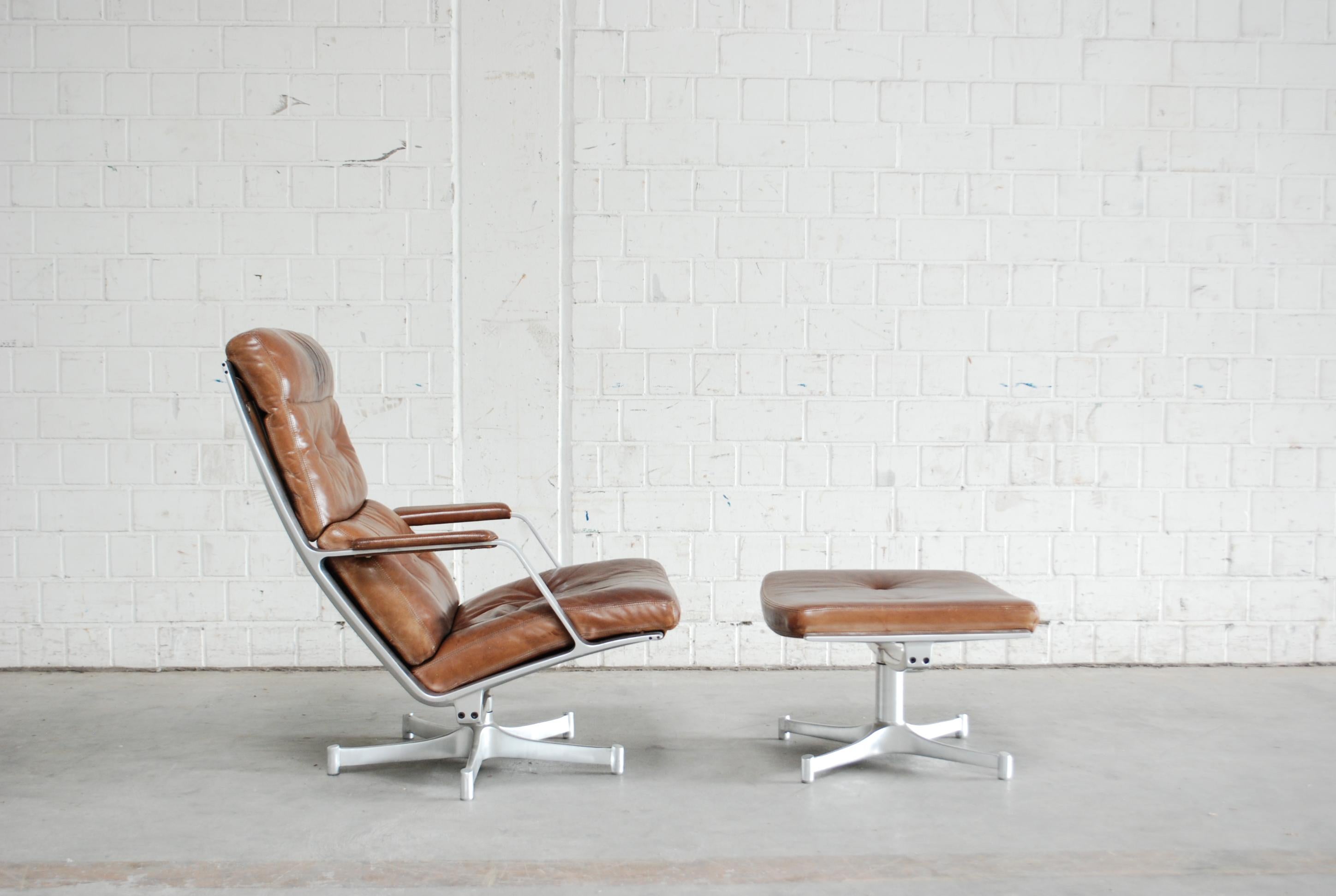 German Kill International FK 85 Lounge Chair Cognac Leather design Kastholm / Fabricius