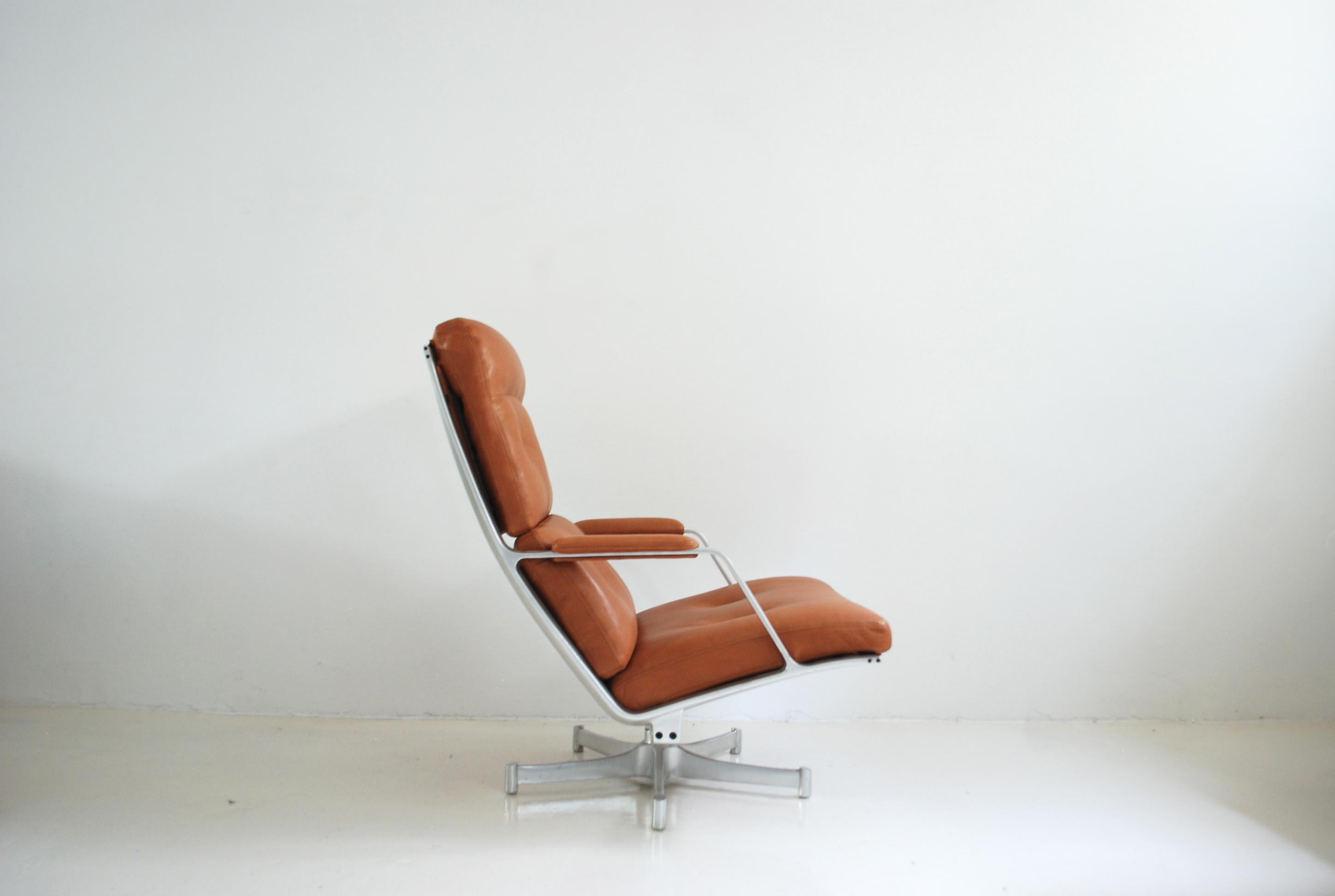 Kill International FK 85 Lounge Chair Cognac Natural by Kastholm & Fabricius For Sale 5