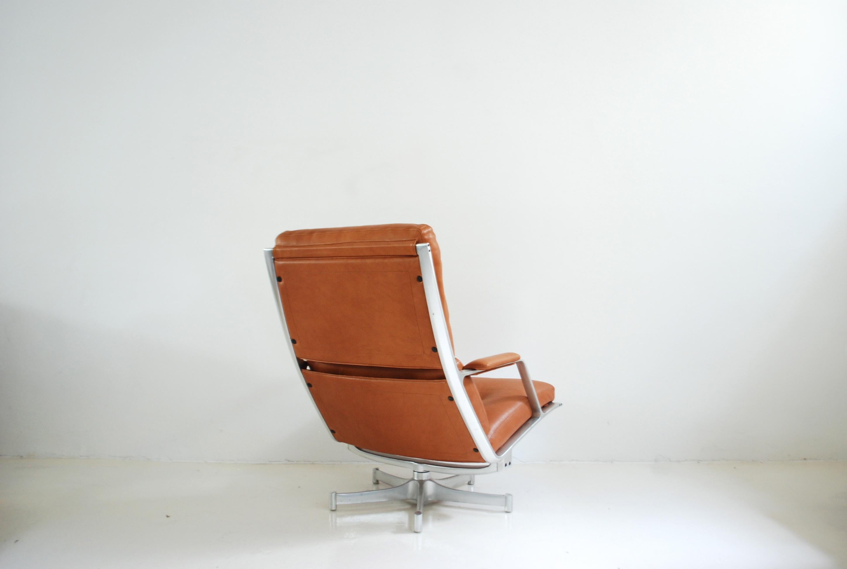 Kill International FK 85 Lounge Chair Cognac Natural by Kastholm & Fabricius For Sale 6