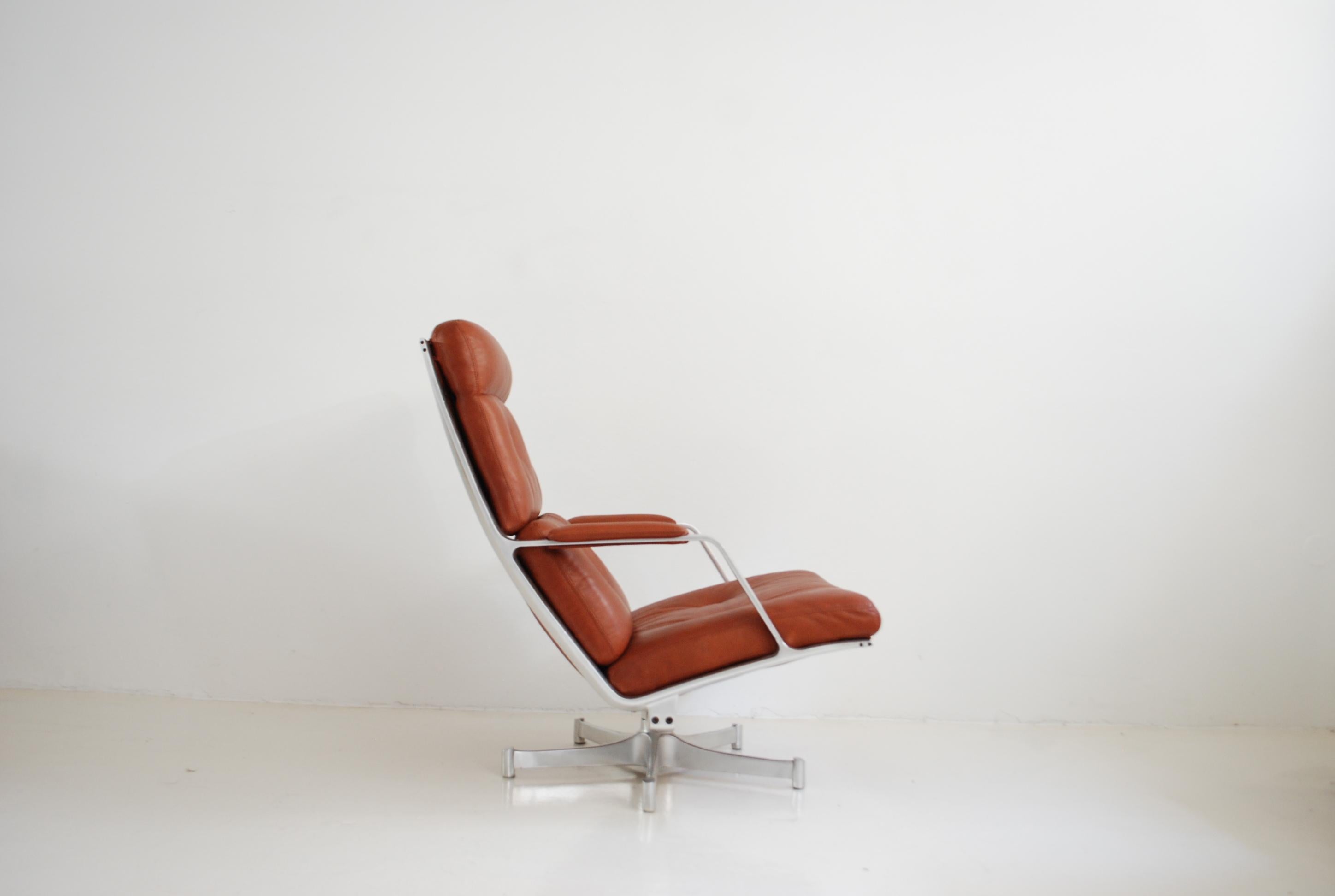 Kill International FK 85 Lounge Chair Red Cognac by Kastholm & Fabricius For Sale 6